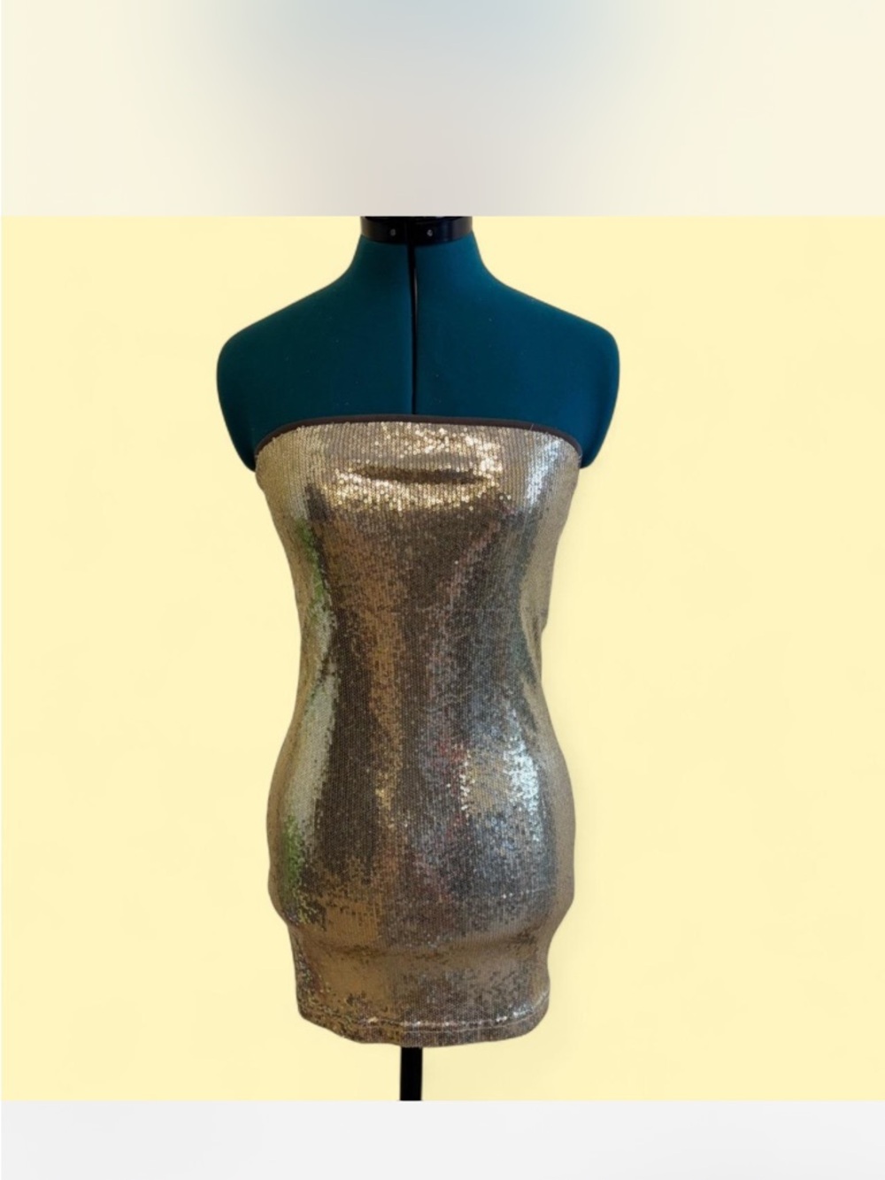 Patrizia Pepe Beige Mesh Top with Gold Lurex